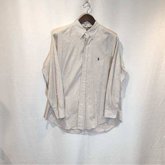 Other - Ralph Lauren purple label, classic fit, men’s luxury shirt, beige, and brown.